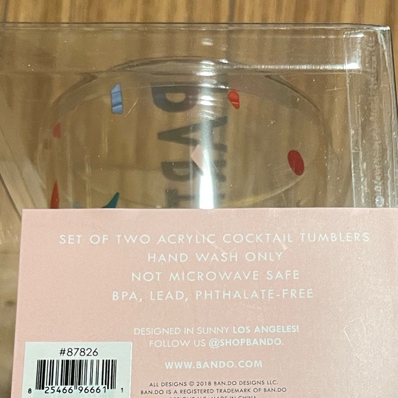 🆕 ban.do Party On Cocktail Tumbler Cups in Colourful Confetti BNIB - Picture 6 of 6